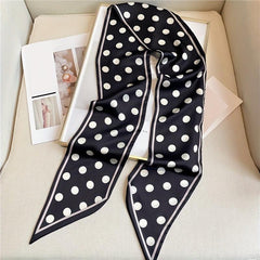 Polka Dot Print Twilly Scarf Long Ribbon Neck Tie Scarf