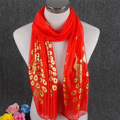Peacock Chiffon Scarf Solid Shawl Hijab Windproof Head Wrap Sunscreen Travel