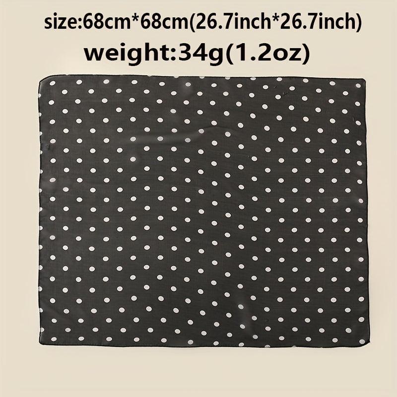 Polka Dot Print Bandana Gauze Square Scarf Casual Neckerchief Head Wrap