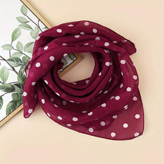 Polka Dot Print Bandana Gauze Square Scarf Casual Neckerchief Head Wrap