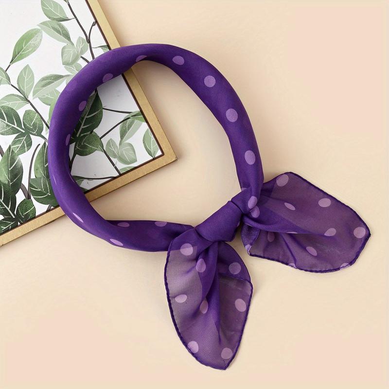 Polka Dot Print Bandana Gauze Square Scarf Casual Neckerchief Head Wrap
