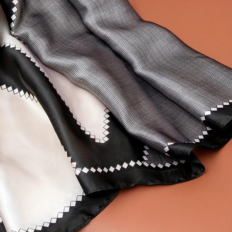 Geometric Silk Scarf Wrap for Daily Decoration Gift