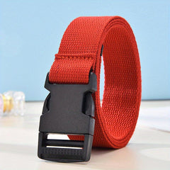 Men's Plastic Buckle Belt Sports Canvas Belt Outdoor Mountaineering Belt