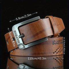 Oval Rivet Belt Vintage Versatile Belt For Men