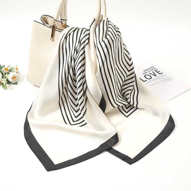 Geometric Silk 27 Square Scarf Lightweight Silk Neck Scarfs Bandana