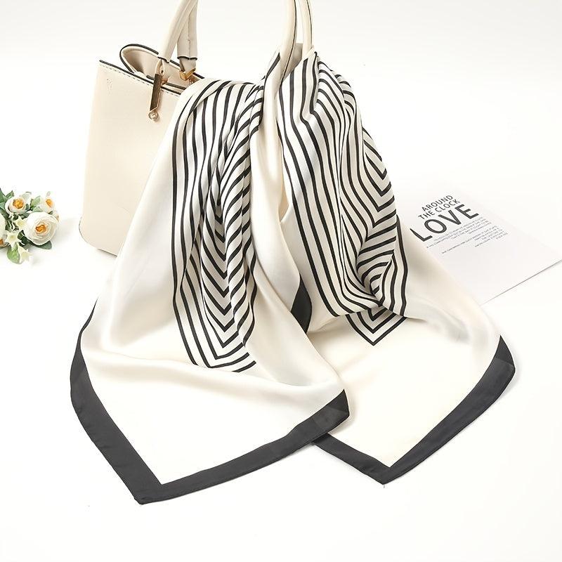 Geometric Silk 27 Square Scarf Lightweight Silk Neck Scarfs Bandana