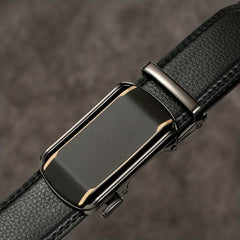 Men's Auto Buckle Belt PU Leather Business Waist Strap
