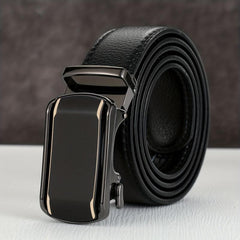 Men's Auto Buckle Belt PU Leather Business Waist Strap