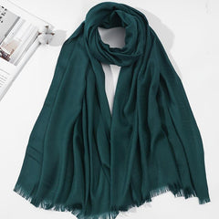 Vintage Jacquard Frayed Edge Scarf Women Windproof Hijab