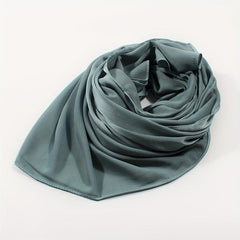 Pleated Silk Shawl Scarf Wrap Head Wrap for Daily Decoration - Mother's Gift