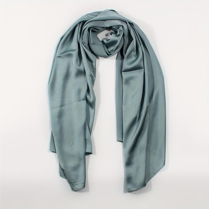 Pleated Silk Shawl Scarf Wrap Head Wrap for Daily Decoration - Mother's Gift