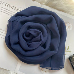 Solid Scarf Casual Hijab Silk Shawl Women Sunscreen Headwear Turban