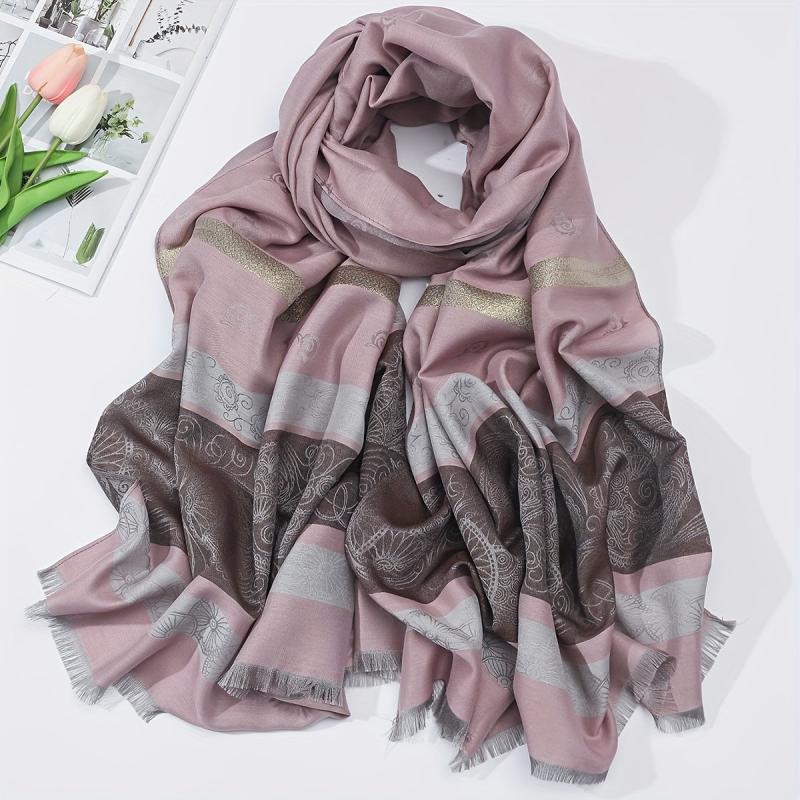 Paisley Pattern Scarf Shawl Wrap Casual Polyester Head Wrap For Daily Decoration