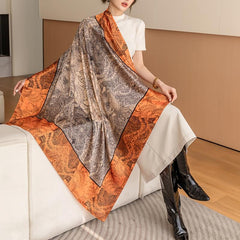 Silk Scarf Sunshade Print Beach Towel Square Scarf