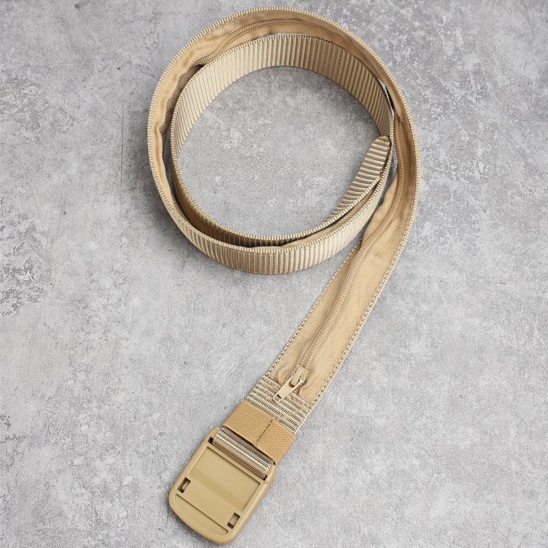 Men's Tactical Leather Belt with Zipper - Outdoor Belt