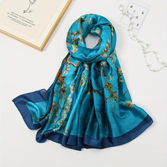 Plum Blossom Scarf Shawl Wrap Head Wrap for Daily Decoration
