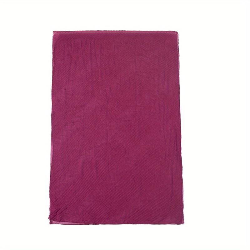 Solid Pleated Scarf Classic Hijab Casual Shawl Silk Bandana Women Neckerchief