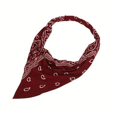6pcs Paisley Print Series Triangle Scarf Headband Elastic Turban Bandana