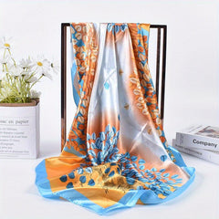 Fallen Leaves Print Bandana Classic Square Scarf Woman Neckerchief