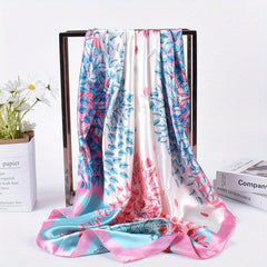 Fallen Leaves Print Bandana Classic Square Scarf Woman Neckerchief