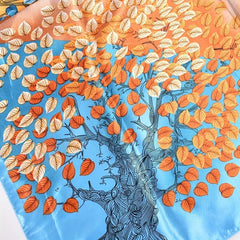 Fallen Leaves Print Bandana Classic Square Scarf Woman Neckerchief
