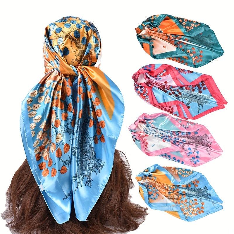 Fallen Leaves Print Bandana Classic Square Scarf Woman Neckerchief