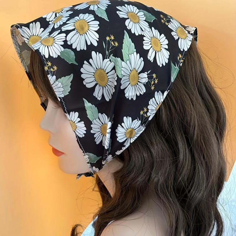 Daisy Print Triangle Scarf Headband Hair Decoration