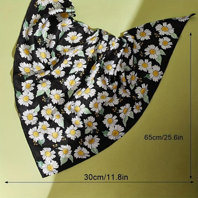 Daisy Print Triangle Scarf Headband Hair Decoration