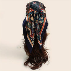 Lucky Tree Print Bandana Vintage Satin Shawl Silk Scarf For Women