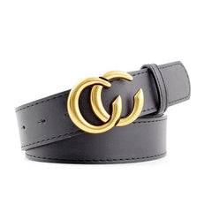 CC Leather Belt Retro Smooth Buckle Jeans Decorative Pants Belt