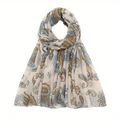 Paisley Print Voile Scarf Light Shawl Windproof Head Wrap Women