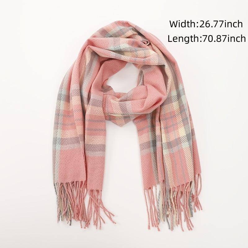 Women Plaid Scarf Winter Warm Shawl