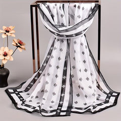 Bee Print Chiffon Scarf Thin Shawl Gauze Head Wrap Women Boho Towel