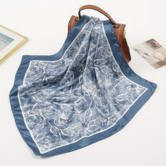 Flower Print Bandana Tie Dye Gradient Square Scarf Women