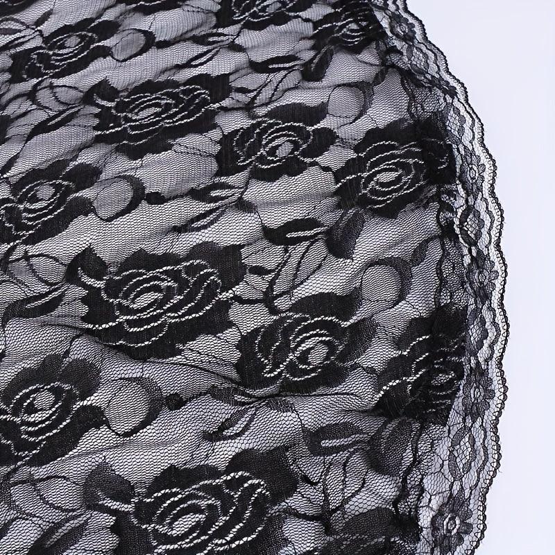Embroidered Lace Mantilla Veil for Women