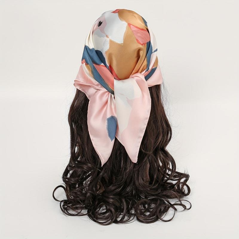 Colorful Tie Dye Bandana Graffiti Print Scarf Neckerchief Head Wrap