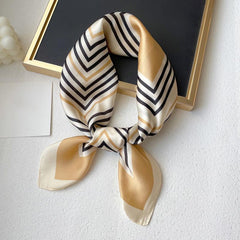 Stripe Print Neckerchief Silk Square Scarf Bandana
