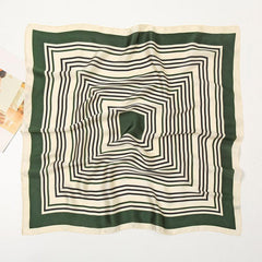 Stripe Print Neckerchief Silk Square Scarf Bandana
