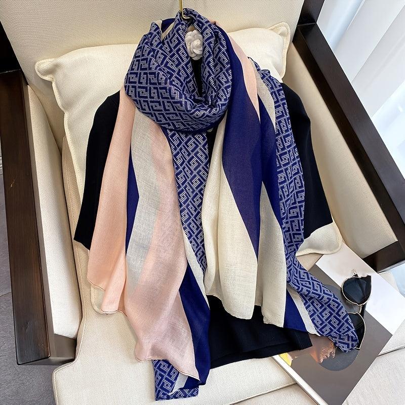 Women's Linen Scarf Lightweight Silk Neck Scarfs Vintage Hair Wrap