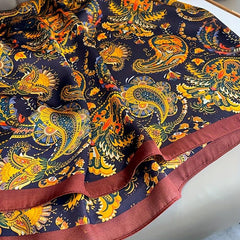 Vintage Paisley Print Scarf Classic Satin Warm Shawl Silk Scarves