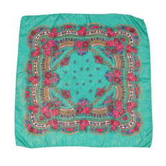 Boho Flower Print Bandana Square Scarf Vintage Shawl Head Wrap Turban