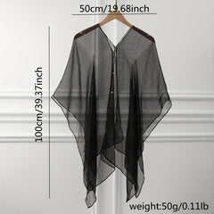 Soft Solid Gauze Shawl Oversized Sunproof Bikini Cover Up