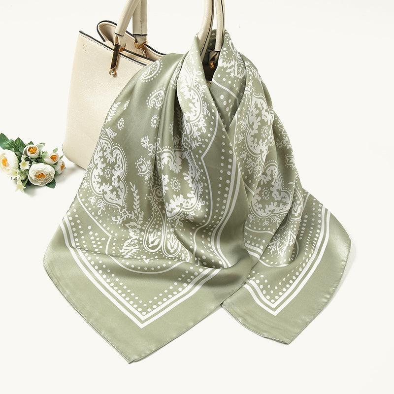 Silk Head Scarf Vintage Bandanas Satin Hair Wrap Neckerchief Square Scarves