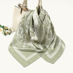 Silk Head Scarf Vintage Bandanas Satin Hair Wrap Neckerchief Square Scarves