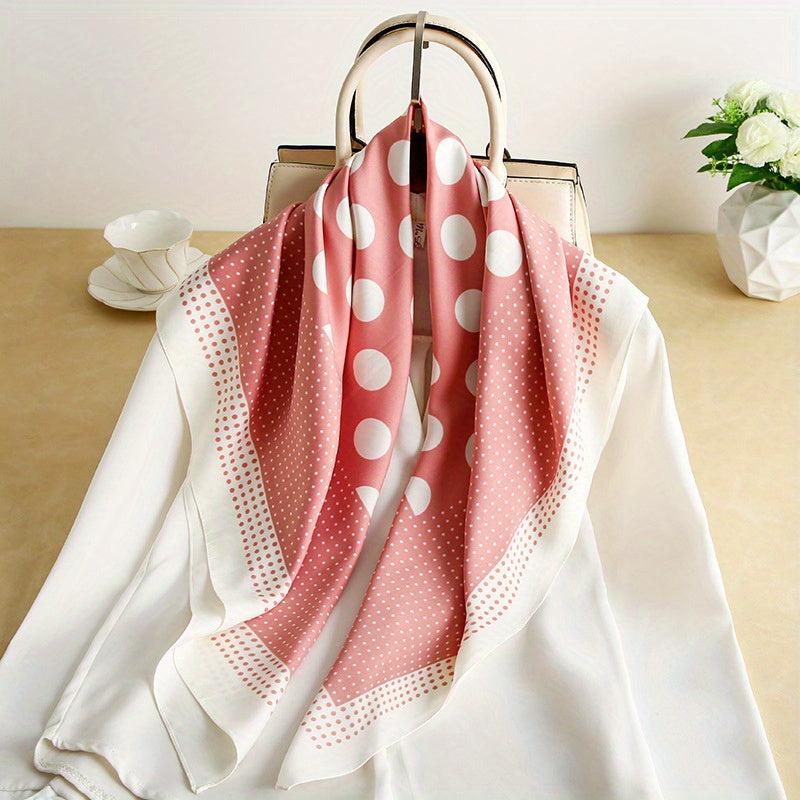 Polka Dot Silk Scarf Classic Block Shawl Sunscreen Head Wrap