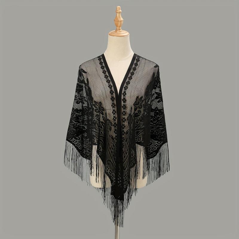 Triangle Lace Tassel Scarf for Women