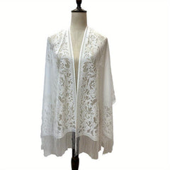 Lace Long Scarf Tassel Shawl Women Dress Wrap Wedding Bridal Party