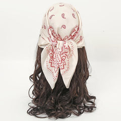 Floral Print Vintage Scarf Small Headband Headscarf Bandana For Her