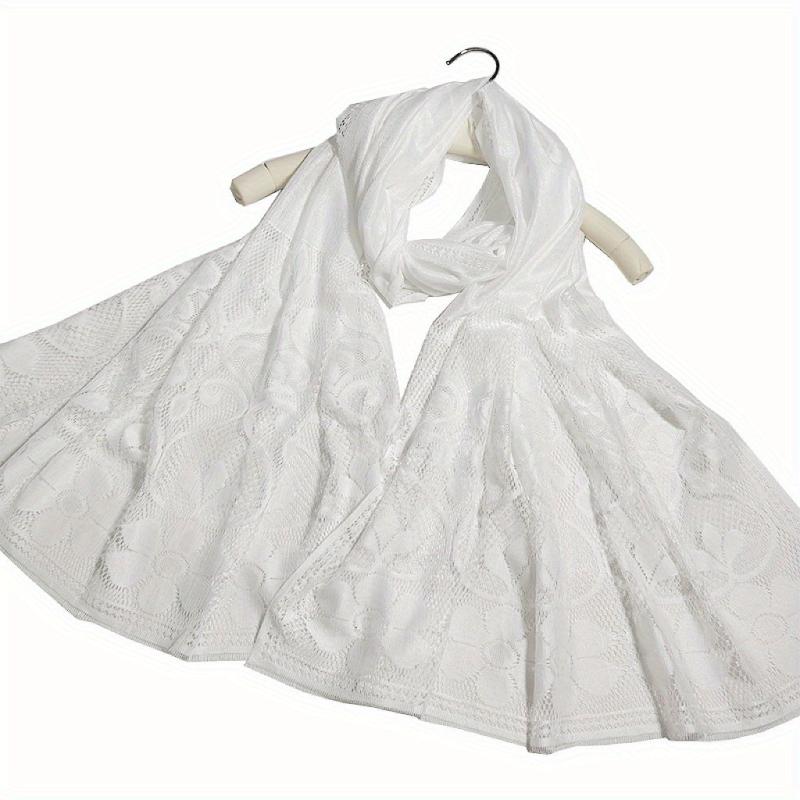 Lace Shawl Solid Jacquard Flower Hollow Cape for Women