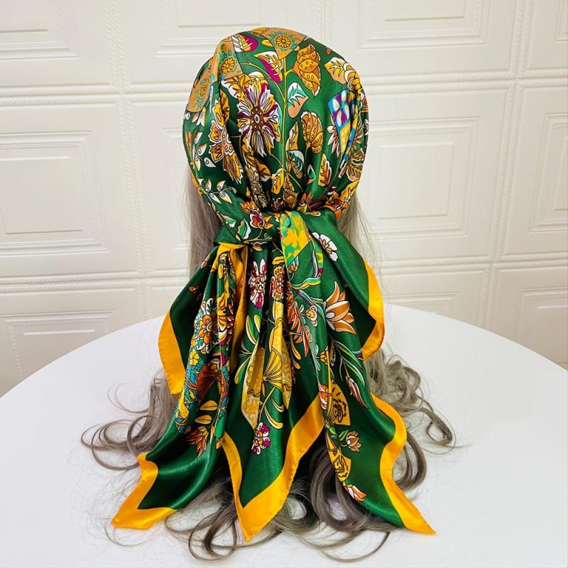 Square Scarf Hijab Women Satin Silk Bandana Headband Neckerchief